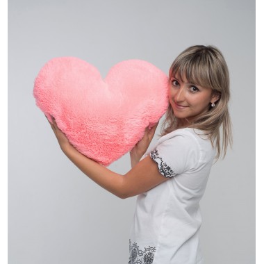 Плюшевая игрушка Mister Medved Подушка-сердце Розовая 50 см