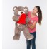 Плюшевый мишка с сердцем Mister Medved Латки Капучино 100 см