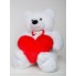 Мишка с сердцем Mister Medved Белый 130 см