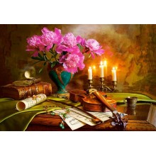 Пазлы Castorland 1500 элементов "Натюрморт со скрипкой и цветами" 68*47 см С-151530