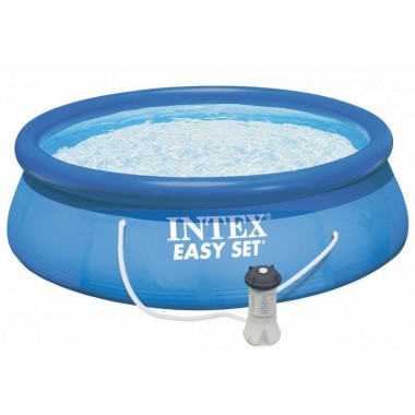 Надувной семейный бассейн Intex (28142) Easy Set Pool 396x84 см + фильтр-насос