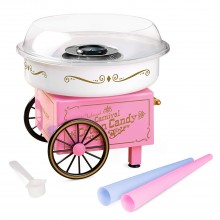 Аппарат для приготовления сладкой ваты Cotton Candy Carnival на колесах розовый с белым