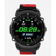 Умные Смарт часы Kingwear FS08 Smart Watch водонепроницаемые Черный с красным