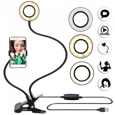 Селфи-кольцо (LED подсветка) с держателем для телефона для прямых трансляций